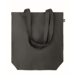 Hemp shopping bag with bottom gusset, 200 g/m2 black colour second view