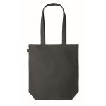 Hemp shopping bag with bottom gusset, 200 g/m2 black colour fourth view