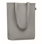 Hemp shopping bag with bottom gusset, 200 g/m2 grey colour