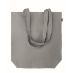 Hemp shopping bag with bottom gusset, 200 g/m2 grey colour second view