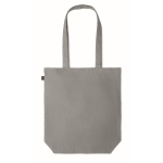 Hemp shopping bag with bottom gusset, 200 g/m2 grey colour fourth view