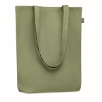 Hemp shopping bag with bottom gusset, 200 g/m2 green colour