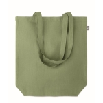 Hemp shopping bag with bottom gusset, 200 g/m2 green colour second view