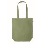 Hemp shopping bag with bottom gusset, 200 g/m2 green colour third view