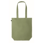 Hemp shopping bag with bottom gusset, 200 g/m2 green colour fourth view