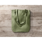 Hemp shopping bag with bottom gusset, 200 g/m2 green colour ambient view