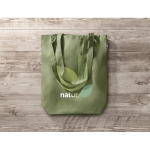 Hemp shopping bag with bottom gusset, 200 g/m2 green colour main ambient view