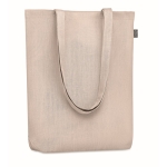 Hemp shopping bag with bottom gusset, 200 g/m2 beige colour