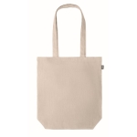 Hemp shopping bag with bottom gusset, 200 g/m2 beige colour third view