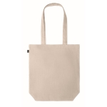 Hemp shopping bag with bottom gusset, 200 g/m2 beige colour fourth view