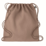 Eco-friendly drawstring bag in hemp for a eco look, 200 g/m2 brown colour