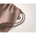 Eco-friendly drawstring bag in hemp for a eco look, 200 g/m2 brown colour third photographic view