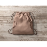 Eco-friendly drawstring bag in hemp for a eco look, 200 g/m2 brown colour ambient view