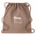 Eco-friendly drawstring bag in hemp for a eco look, 200 g/m2 brown colour main view