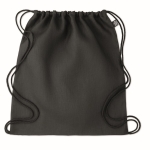 Eco-friendly drawstring bag in hemp for a eco look, 200 g/m2 black colour