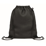 Eco-friendly drawstring bag in hemp for a eco look, 200 g/m2 black colour third view