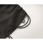 Eco-friendly drawstring bag in hemp for a eco look, 200 g/m2 black colour third photographic view