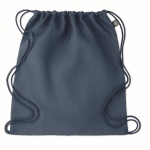 Eco-friendly drawstring bag in hemp for a eco look, 200 g/m2 blue colour