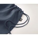 Eco-friendly drawstring bag in hemp for a eco look, 200 g/m2 blue colour third photographic view