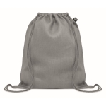 Eco-friendly drawstring bag in hemp for a eco look, 200 g/m2 grey colour third view