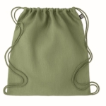 Eco-friendly drawstring bag in hemp for a eco look, 200 g/m2 green colour