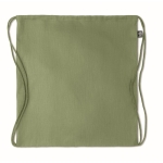 Eco-friendly drawstring bag in hemp for a eco look, 200 g/m2 green colour second view