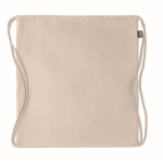 Eco-friendly drawstring bag in hemp for a eco look, 200 g/m2 beige colour second view