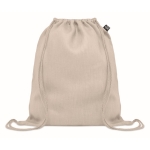 Eco-friendly drawstring bag in hemp for a eco look, 200 g/m2 beige colour third view