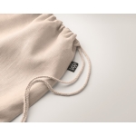 Eco-friendly drawstring bag in hemp for a eco look, 200 g/m2 beige colour third photographic view