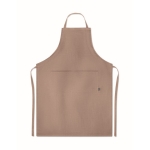 Eco kitchen apron with pockets and neck strap, 200 g/m2 brown colour