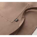 Eco kitchen apron with pockets and neck strap, 200 g/m2 brown colour third photographic view