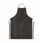 Eco kitchen apron with pockets and neck strap, 200 g/m2 black colour