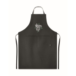 Eco kitchen apron with pockets and neck strap, 200 g/m2 black colour main view