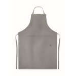 Eco kitchen apron with pockets and neck strap, 200 g/m2 grey colour