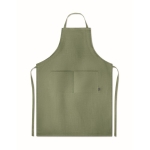 Eco kitchen apron with pockets and neck strap, 200 g/m2 green colour