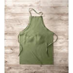 Eco kitchen apron with pockets and neck strap, 200 g/m2 green colour third ambient view