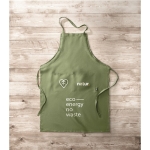 Eco kitchen apron with pockets and neck strap, 200 g/m2 green colour third ambient view 2