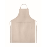 Eco kitchen apron with pockets and neck strap, 200 g/m2 beige colour