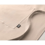 Eco kitchen apron with pockets and neck strap, 200 g/m2 beige colour third photographic view