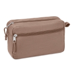 Eco toiletry bag made of hemp. Go green, 200 g/m2 brown colour