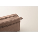 Eco toiletry bag made of hemp. Go green, 200 g/m2 brown colour fourth photographic view