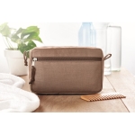 Eco toiletry bag made of hemp. Go green, 200 g/m2 brown colour ambient view