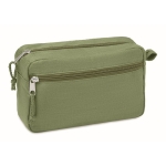 Eco toiletry bag made of hemp. Go green, 200 g/m2 green colour