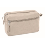 Eco toiletry bag made of hemp. Go green, 200 g/m2 beige colour