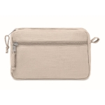 Eco toiletry bag made of hemp. Go green, 200 g/m2 beige colour second view