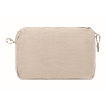 Eco toiletry bag made of hemp. Go green, 200 g/m2 beige colour third view