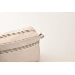 Eco toiletry bag made of hemp. Go green, 200 g/m2 beige colour fourth photographic view