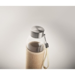 Leak-proof drinking bottle with protective jute cover, 500 ml beige colour third photographic view