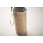 Leak-proof drinking bottle with protective jute cover, 500 ml beige colour fourth photographic view