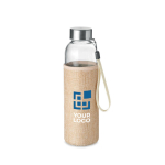 Leak-proof drinking bottle with protective jute cover, 500 ml view with print area